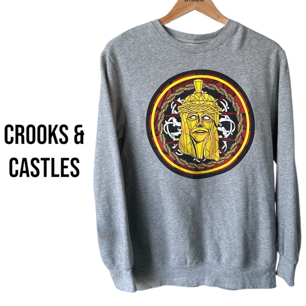 CROOKS & CASTLES Graphic Sweatshirt | Grey | Men’s Medium